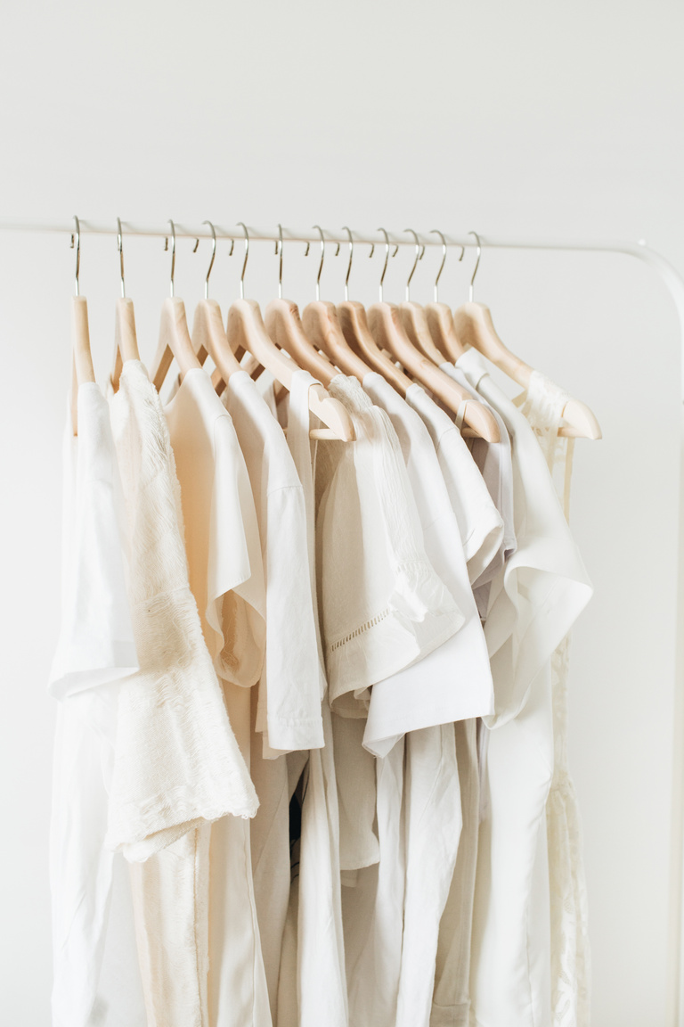 White Clothes in Rack